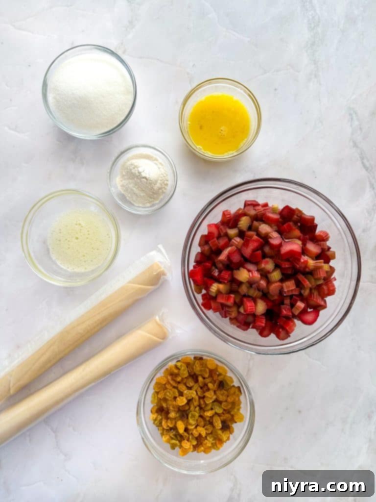 Old-Fashioned Rhubarb Pie 5 A whole Rhubarb Raisin Pie, freshly baked