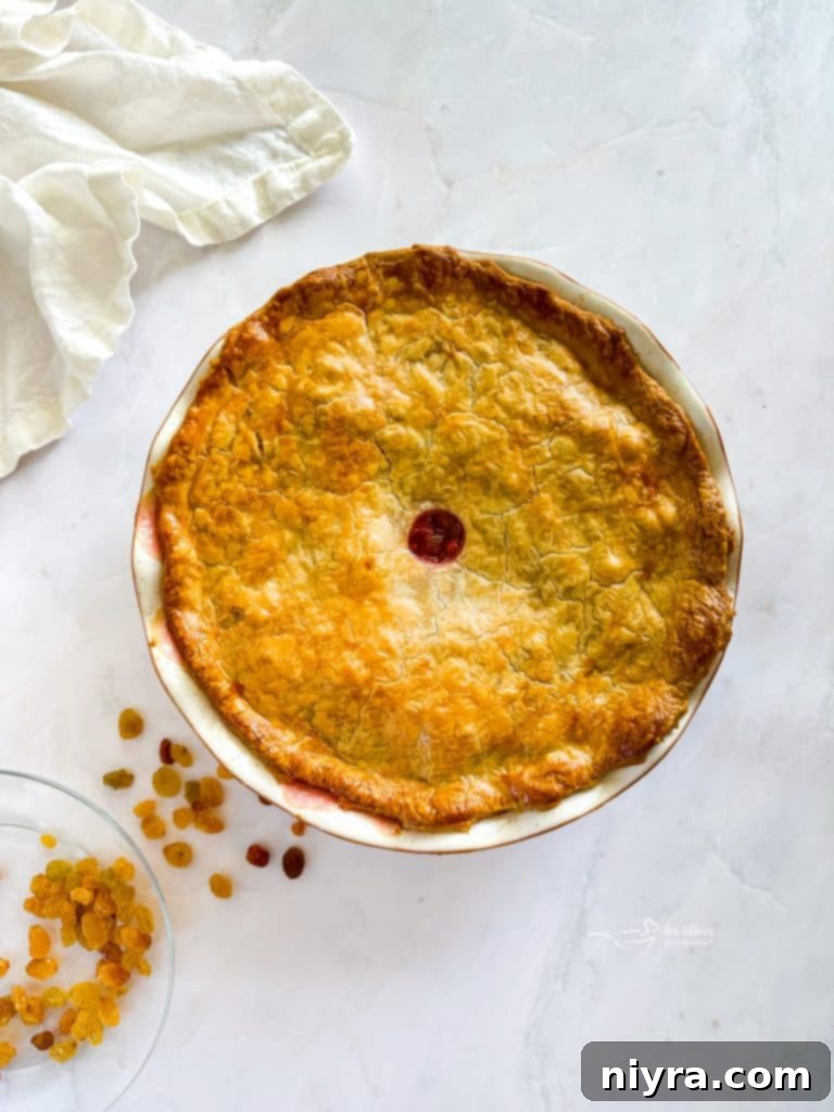 Old-Fashioned Rhubarb Pie 10 Top crust placed over filling, sealed, vented, and egg-washed