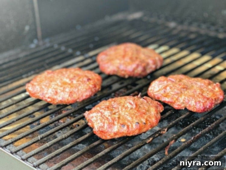 Bloody Mary Burgers on the grill