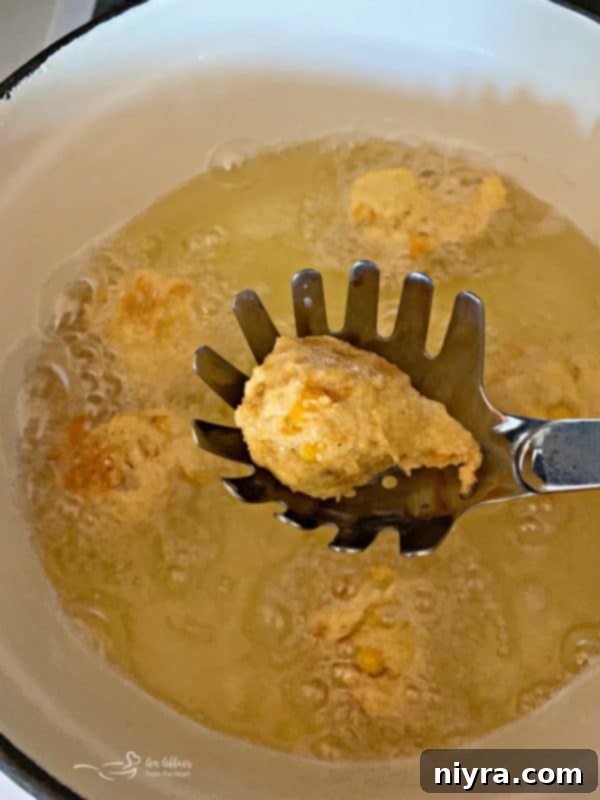 Corn fritter batter ready for frying.