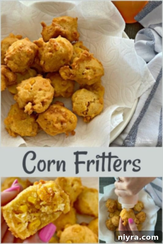 Corn Fritters - An Affair from the Heart, ready for social sharing.