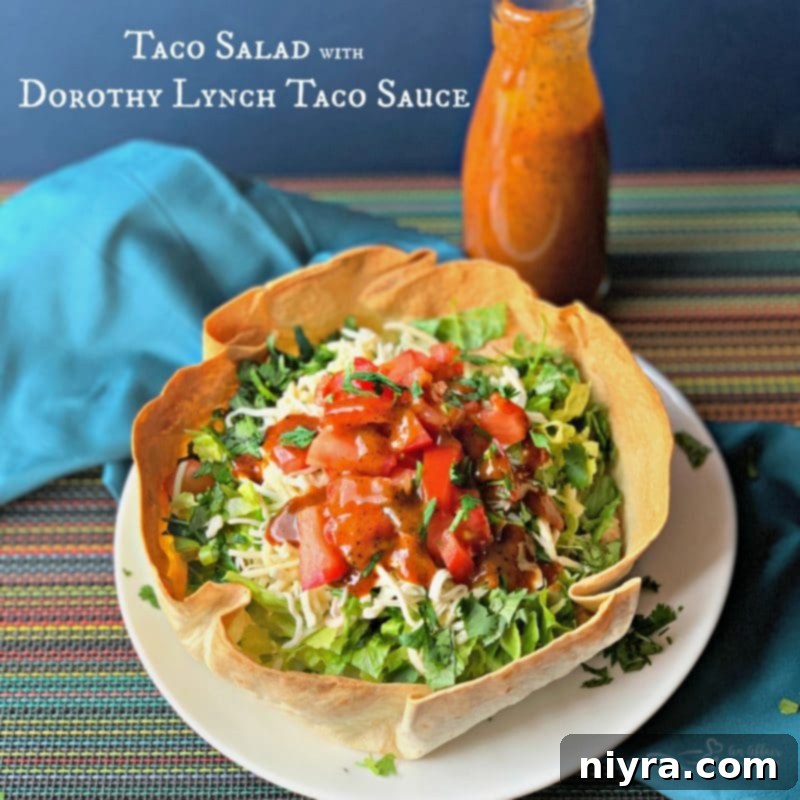 Cover image for a video showcasing Taco Salad with Dorothy Lynch Taco Sauce.