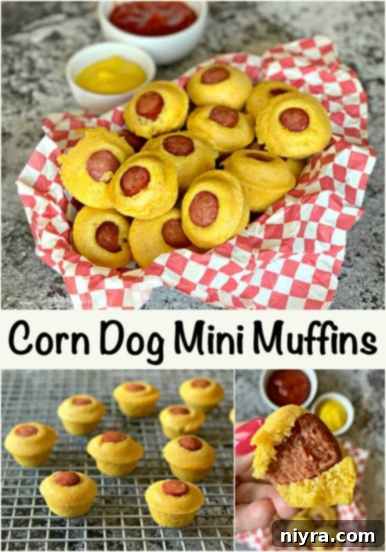 A plate of fresh Corn Dog Mini Muffins, showcasing their golden texture