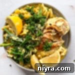 Chicken Divan white bowl with lemons