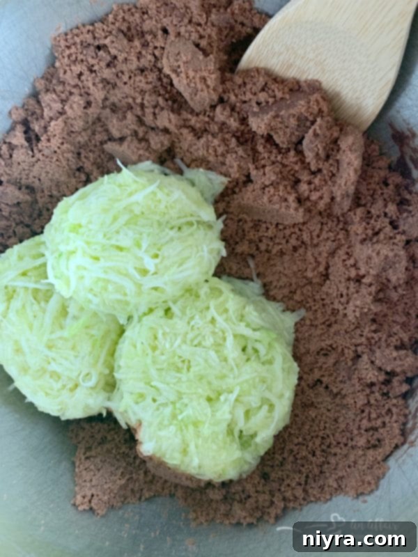 Frosted Zucchini Brownies prep