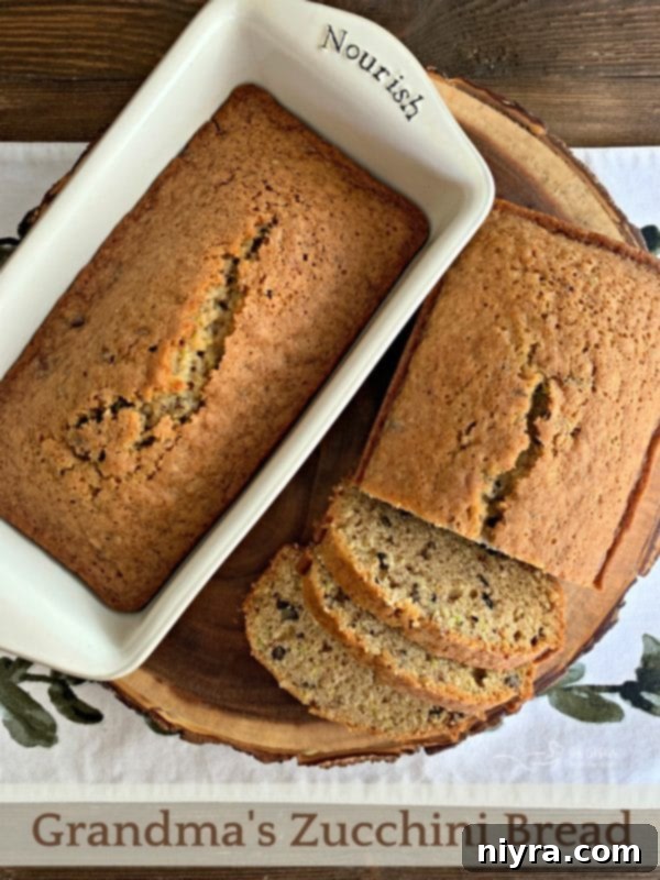 Grandma's Zucchini Bread, a hero shot of the beautiful loaf