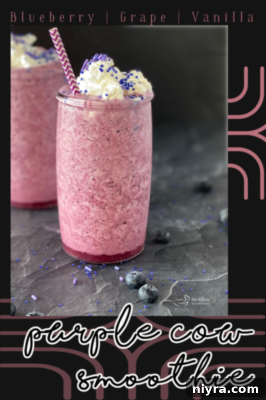 Purple Cow Smoothie pin graphic – save for later