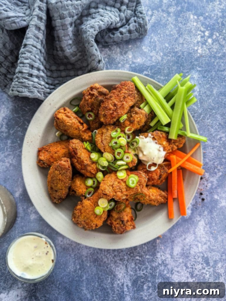 Crispy Hooters Style Air Fryer Wings 15 Generous serving of Air Fryer Copycat Hooters Wings with dipping sauce