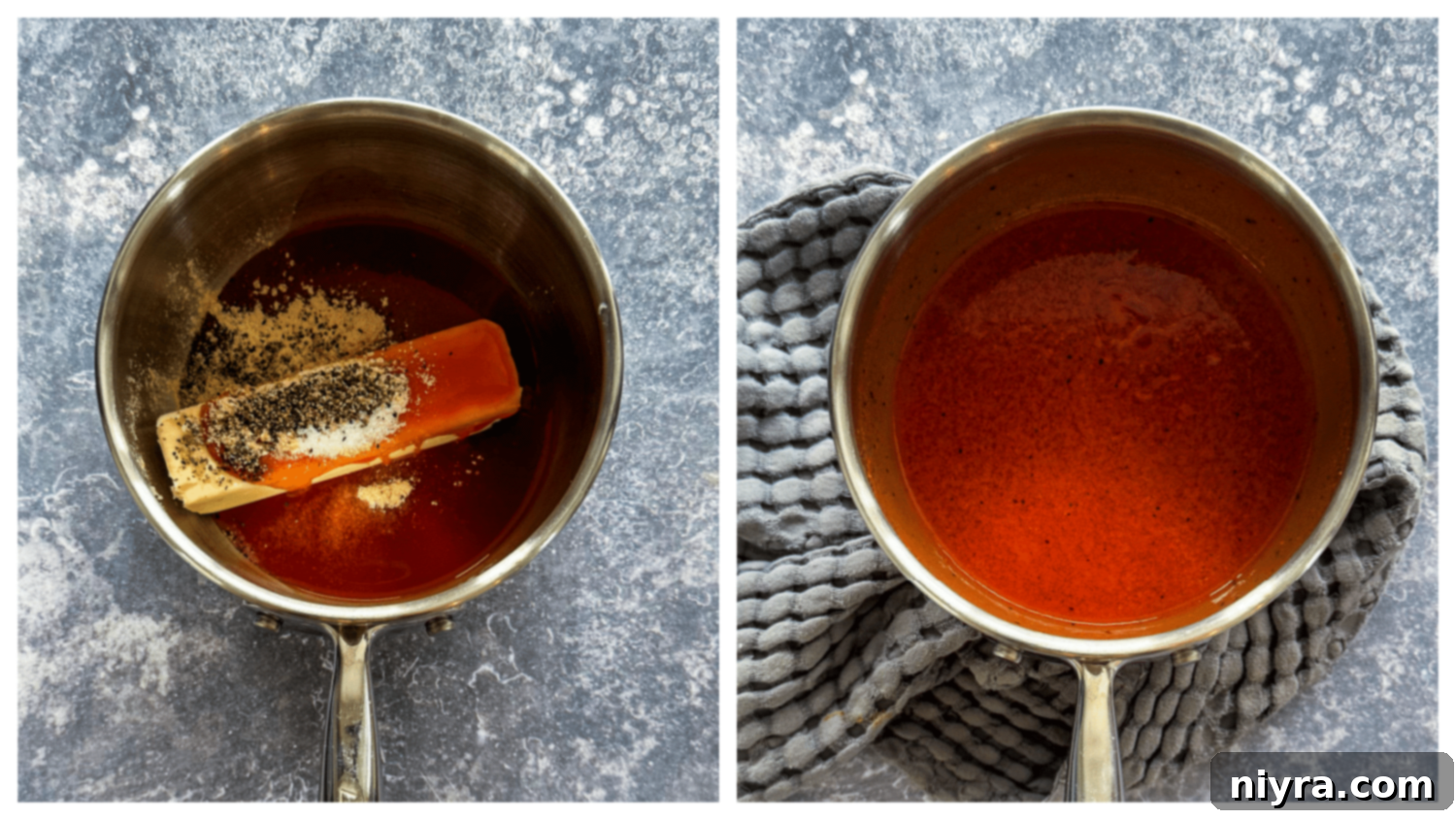 Crispy Hooters Style Air Fryer Wings 8 Second step: melting butter with hot sauce and spices for the wing sauce