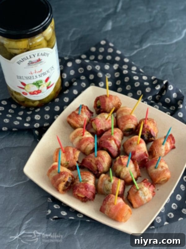 Bacon Wrapped Hot Brussels Sprouts paisley farm hot brussles sprouts