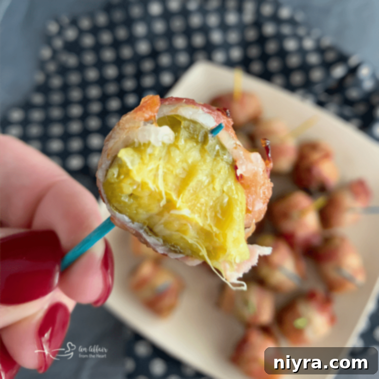 Bacon Wrapped Hot Brussels Sprouts close up bite