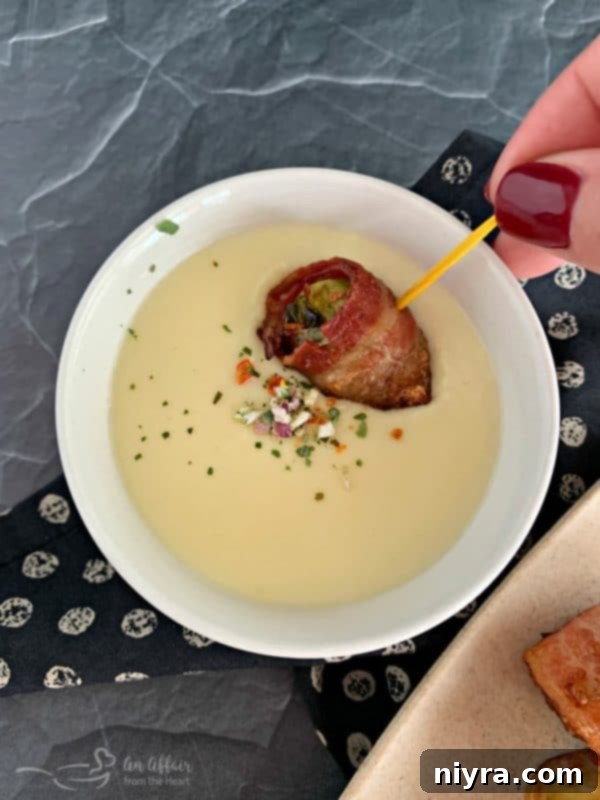 Bacon Wrapped Hot Brussels Sprouts dipping