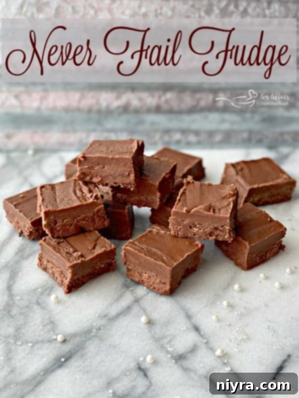 Never Fail Fudge Recipe title shot