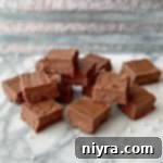 Never Fail Fudge stacked on a counter