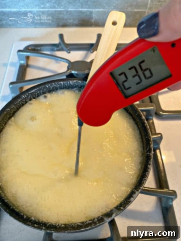 Never Fail Fudge Thermapen Soft Ball Stage