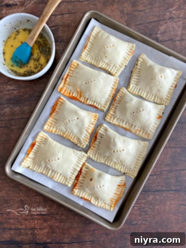 Dorothy's Pizza Pockets Prep - Venting with a fork.