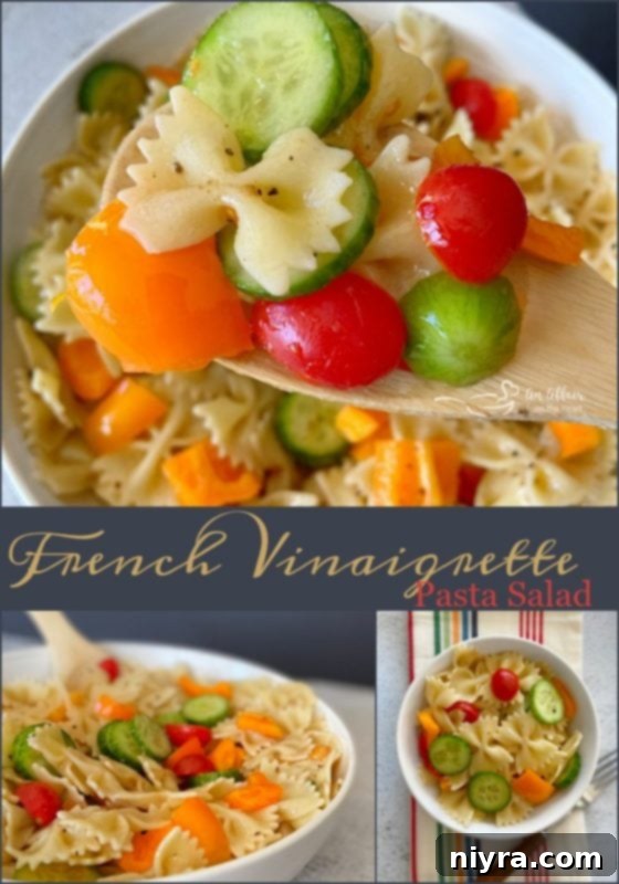 Easy French Vinaigrette Pasta Salad, a delicious and simple side dish