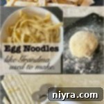 Collage image with text "Egg Noodles Like Grandma Used to Make"