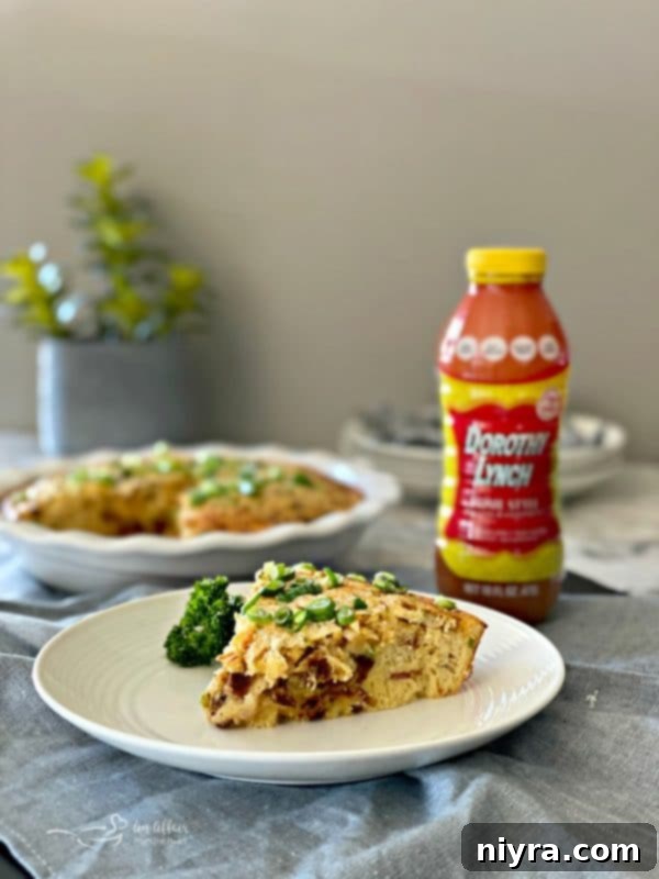 Dorothy's Impossible Pie with Bacon Swiss, whole pie