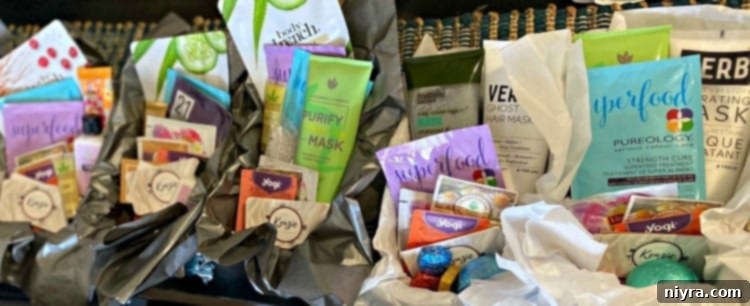 Hair and beauty gift basket by Hair by Kenz, filled with products