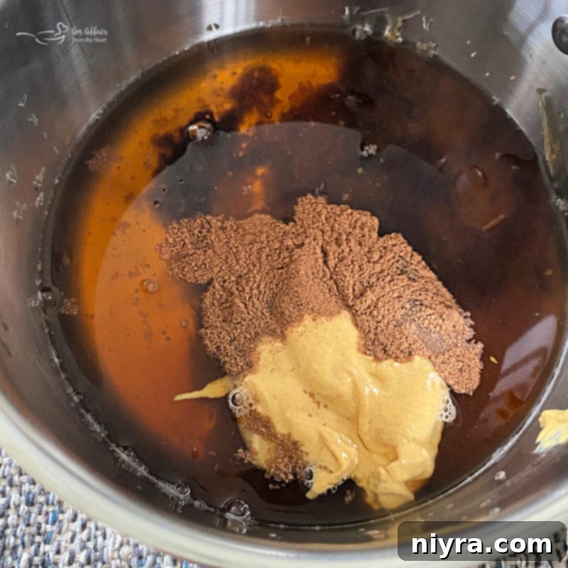 preparing a smoked ham glaze