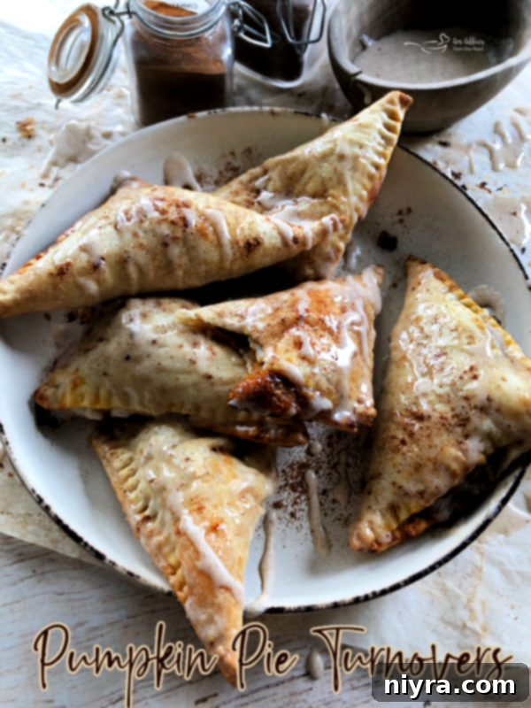 Delicious Pumpkin Pie Turnovers ready to be served