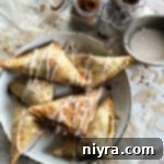 Overhead of Pumpkin Pie Turnovers on a plate