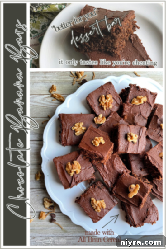 Decadent Chocolate Banana Bars 7 Chocolate Banana Bars neatly cut and arranged on a serving plate.