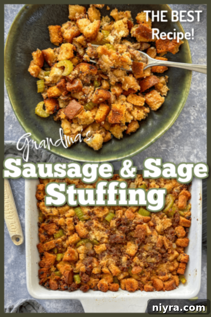 Serving of Grandma's Sausage and Sage Stuffing
