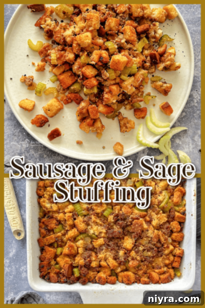 Thanksgiving table with sausage and sage dressing