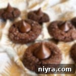 Chocolate Sugar Kiss Cookies gold background