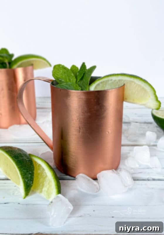 Copper Kick Refresher 2 Refreshing Moscow Mule in a copper mug