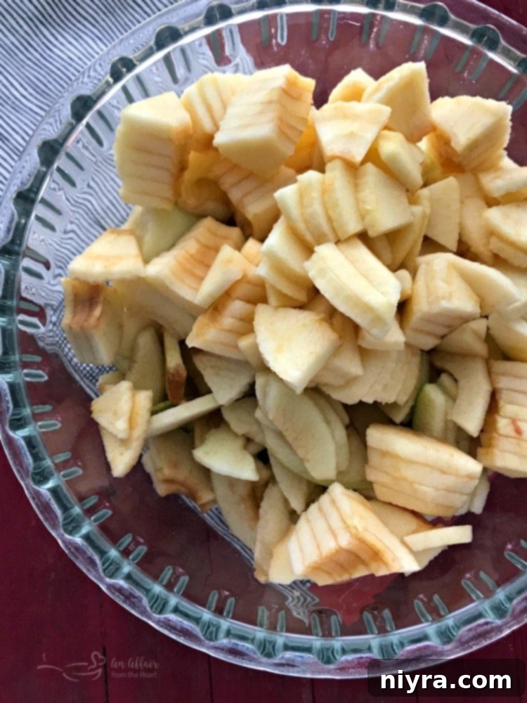 Preparing Granny Smith Apples for the Best Apple Crisp