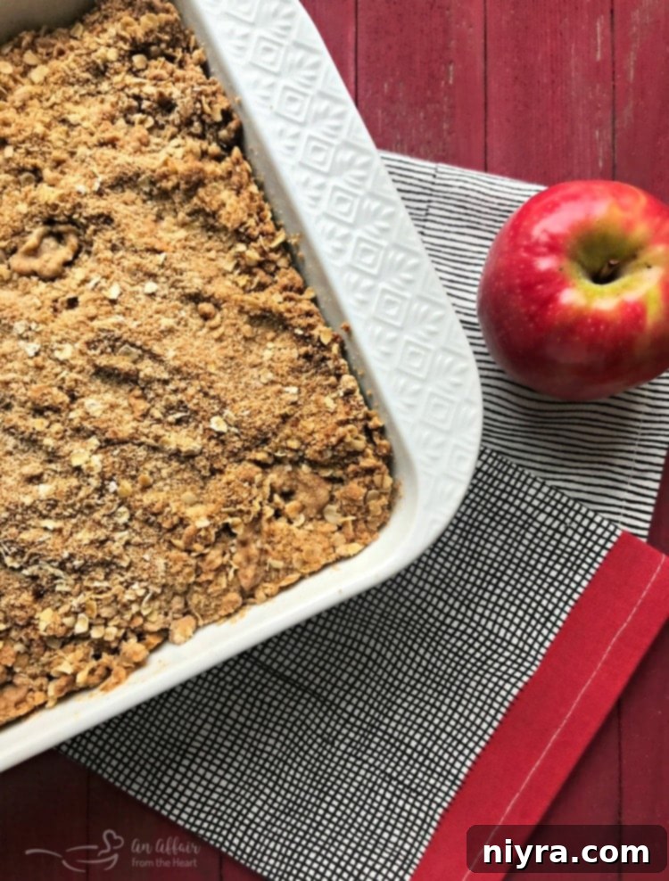 Unbaked Apple Crisp Ready for the Oven