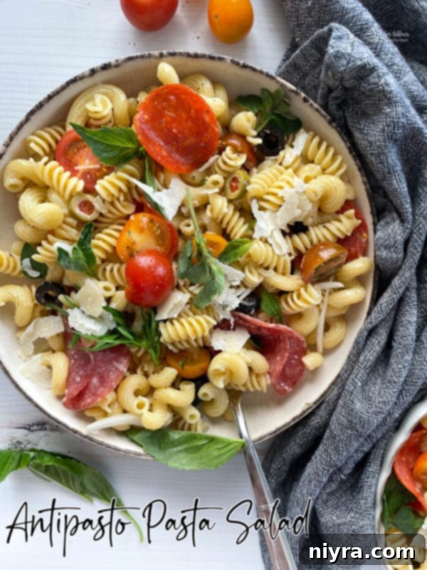 Italian Deli Pasta Salad 14 One bowl filled with pasta salad