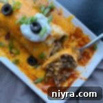 Overhead of Copy Cat Taco Bell Enchirito fork bite