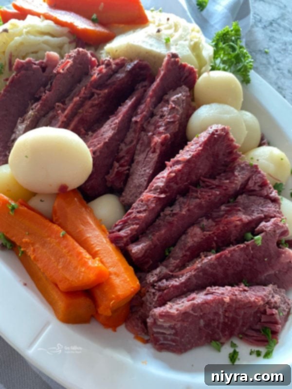 Corned Beef & Cabbage Dinner with carrots and potatoes