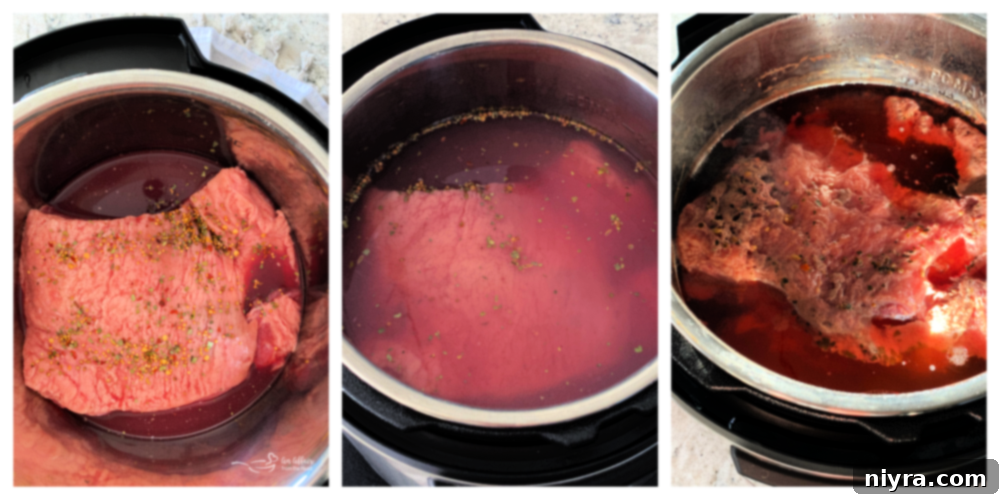 Step-by-step instructions for Instant Pot Corned Beef and Cabbage
