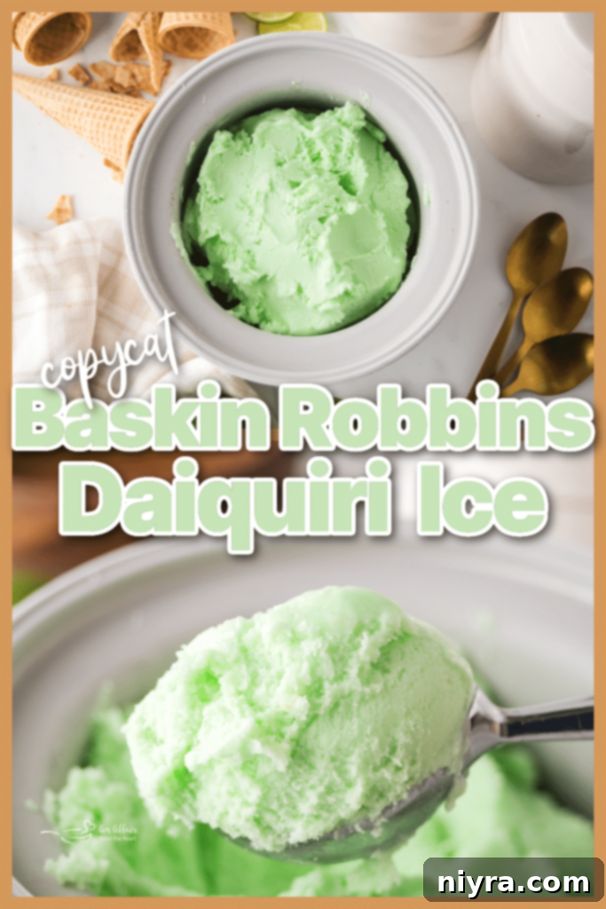 Homemade Baskin Robbins Daiquiri Ice 16 Daiquiri Ice scooped into a martini glass