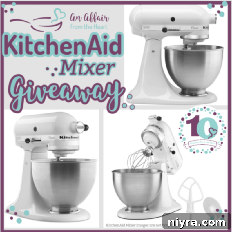 Win a KitchenAid Mixer as part of the 10th Anniversary prizes.