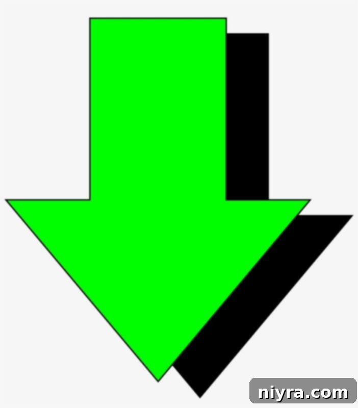 Downward pointing arrow