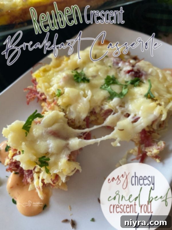 Reuben Crescent Breakfast Casserole serving