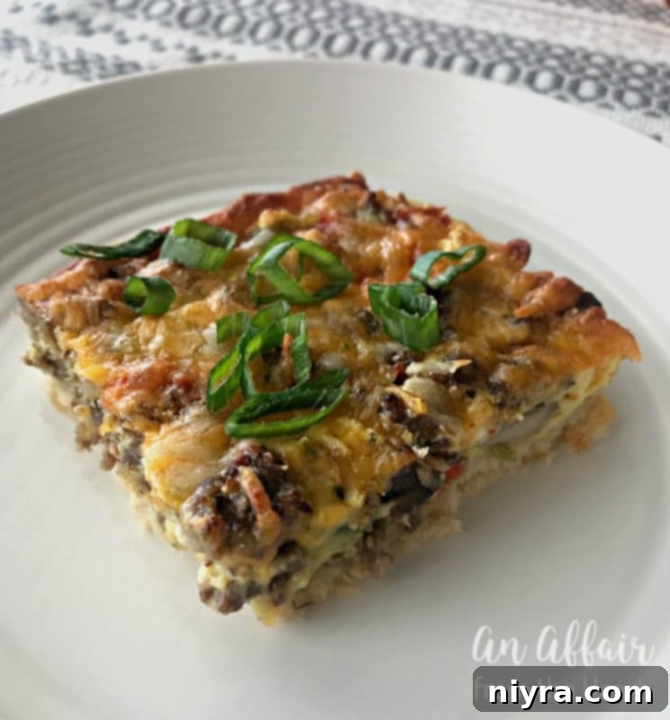 Swiss Mushroom Runza Bake 16 Sausage & Crescent Breakfast Bake, a comforting morning casserole.