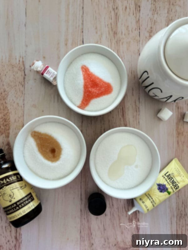 A small glass bowl filled with white granulated sugar, ready for the next step.