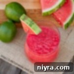 overhead of watermelon agua fresca