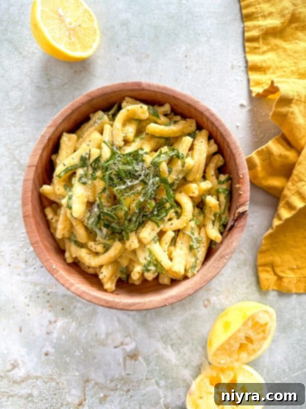 Large bowl of Lemon Basil Pasta Salad