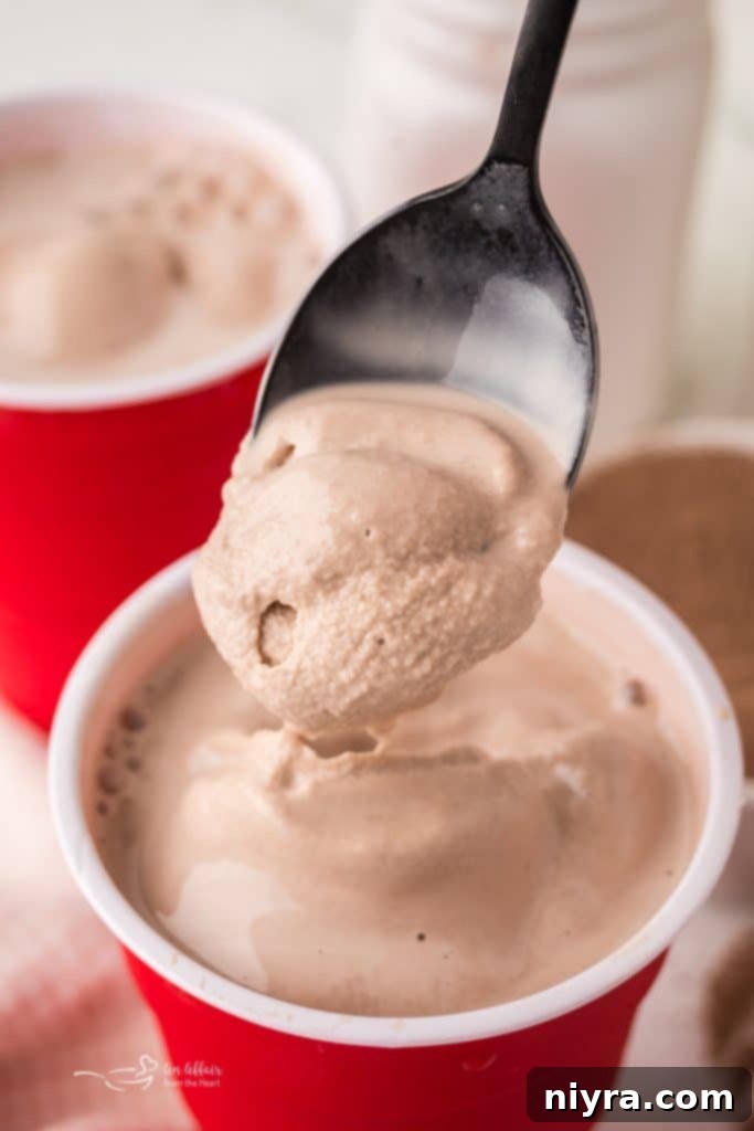 A refreshing homemade Wendy's Frosty in a glass with a spoon, ready to be enjoyed.