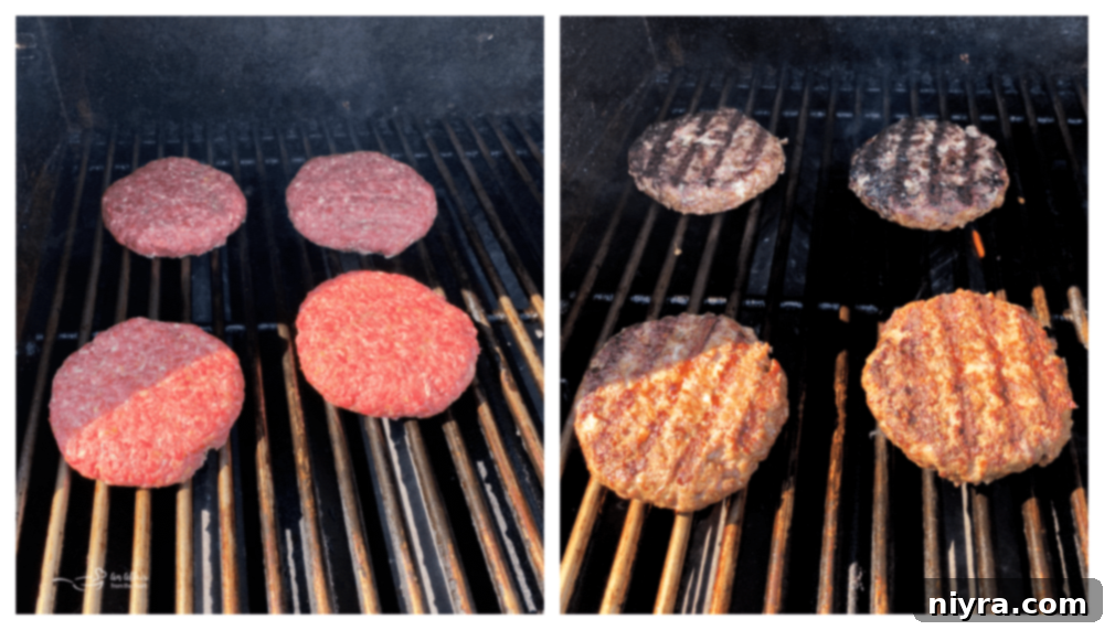 Swiss Cheese Krautburgers grilling