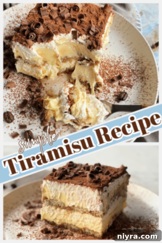 Pinterest graphic for Tiramisu recipe