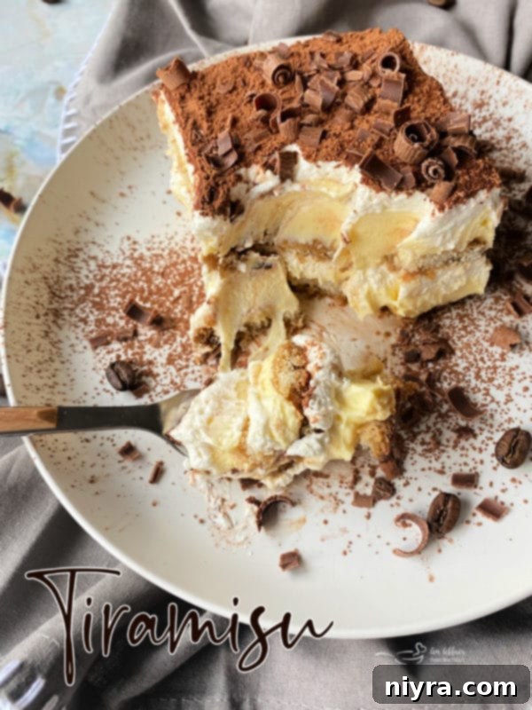 Tiramisu hero shot, ready to be served